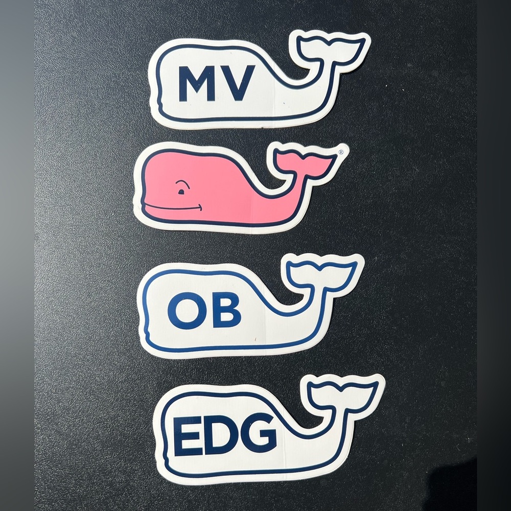 Vineyard Vines Pink and Blue Whale Decals